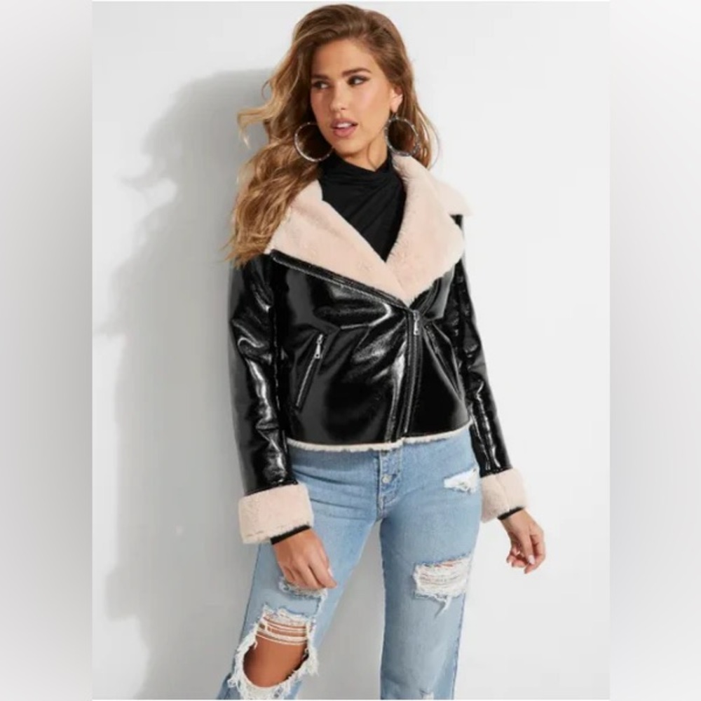 Guess | Claudia Faux Leather Jacket | Size Large
